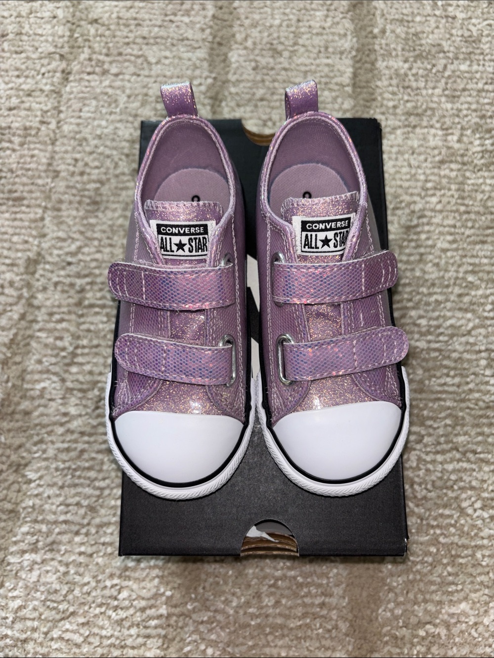 Converse Toddler Girls' Chuck Taylor All Star Lift Disco Easy On Sneakers ✨🪩💜